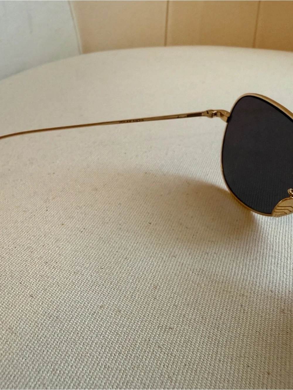 KREWE Gold Frame Sunglasses with Black Lenses